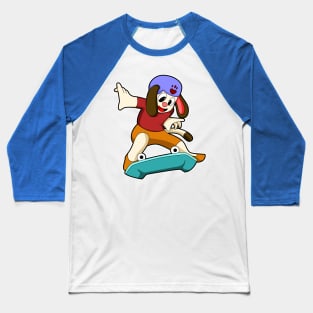 Dog as Skater with Skateboard Baseball T-Shirt